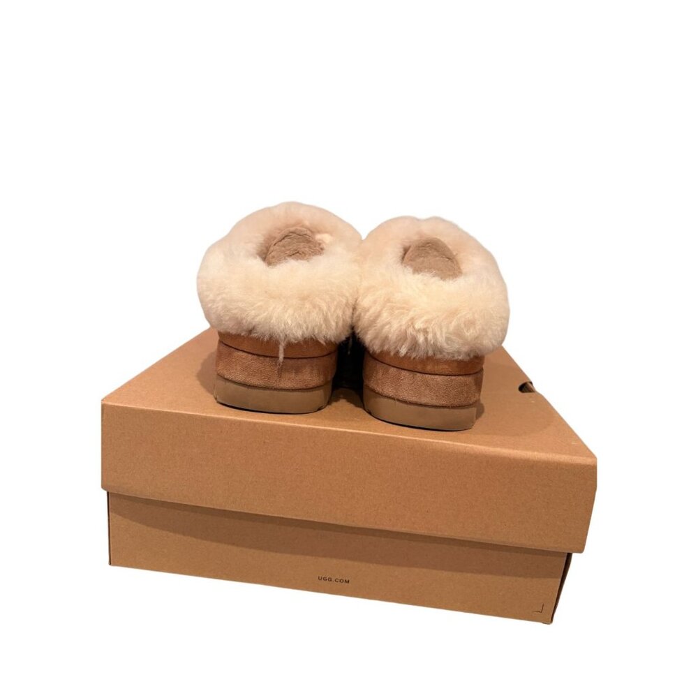 UGG Chestnut Brown Shearling Platform Clog Mules - Picture 5 of 7